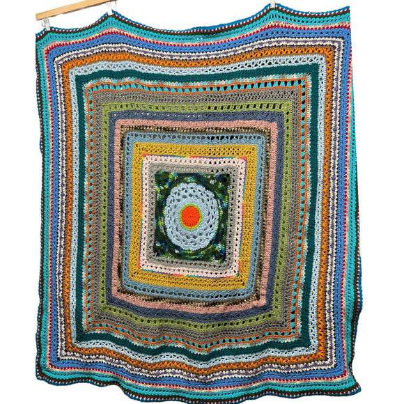 Vintage granny Knit Blanket - Picture 7 of 10